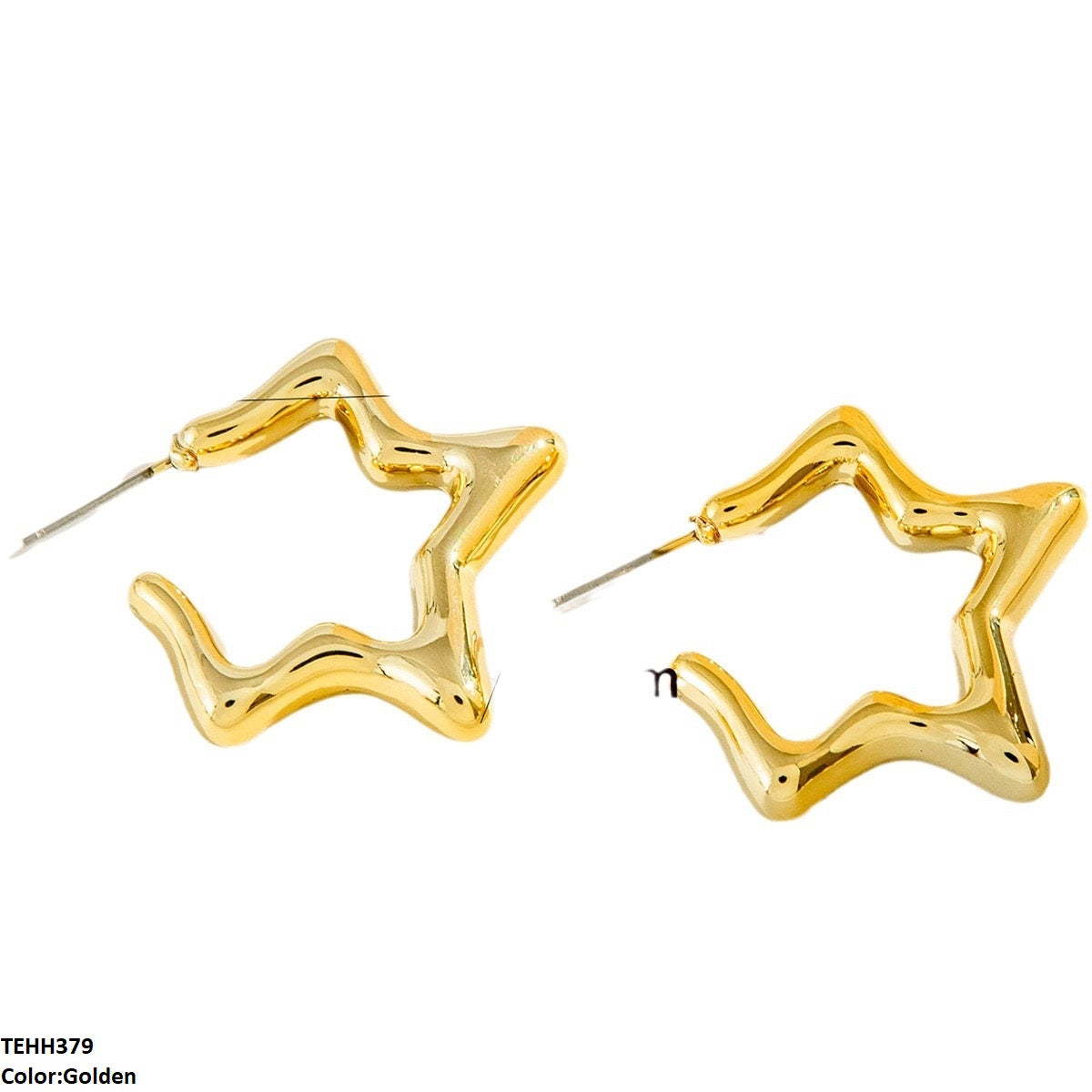 TEHH379 YYE Star Ear Hoops Pair -CEHH