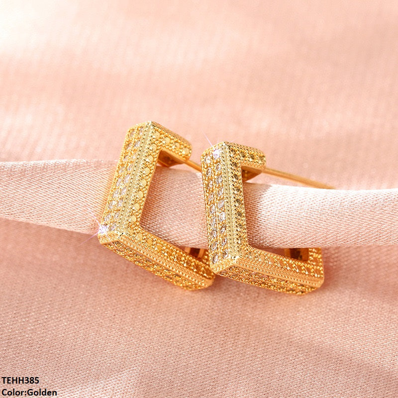 TEHH385 CSH Half Square Ear Hoops Pair -CEHH