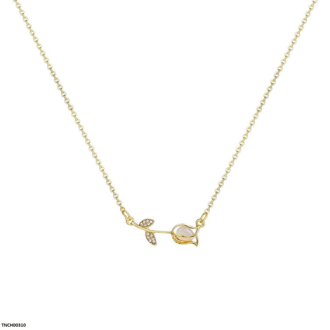 TNCH00310 DDJ Flower Leaf Necklace - TNCH