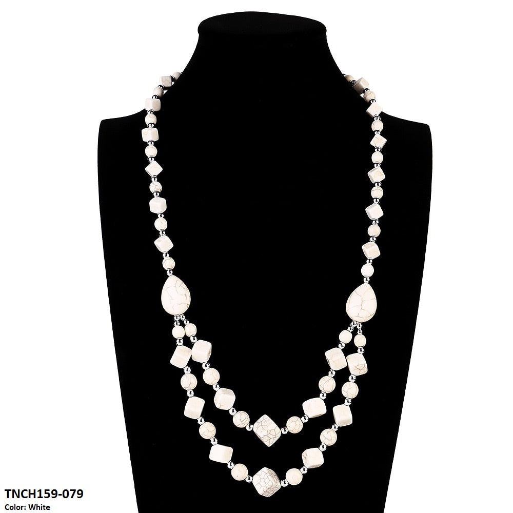 TNCH159 MHJ Layer Box Faroza Beads Necklace - TNCH