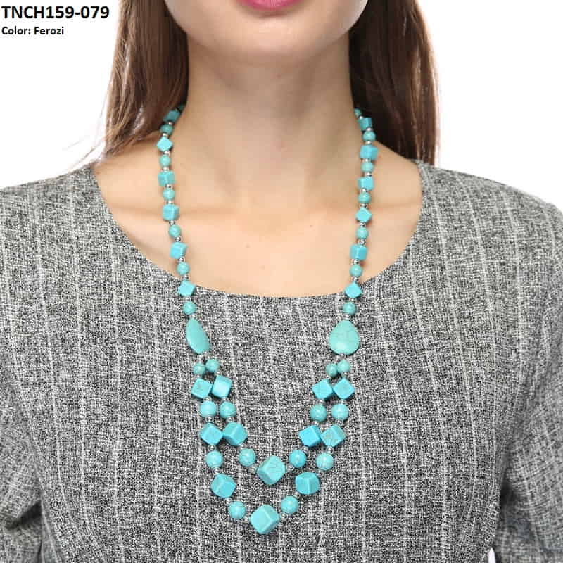 TNCH159 MHJ Layer Box Faroza Beads Necklace - TNCH