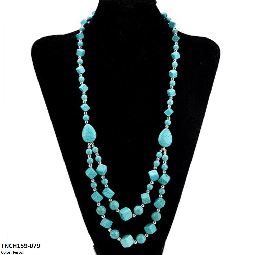 TNCH159 MHJ Layer Box Faroza Beads Necklace - TNCH