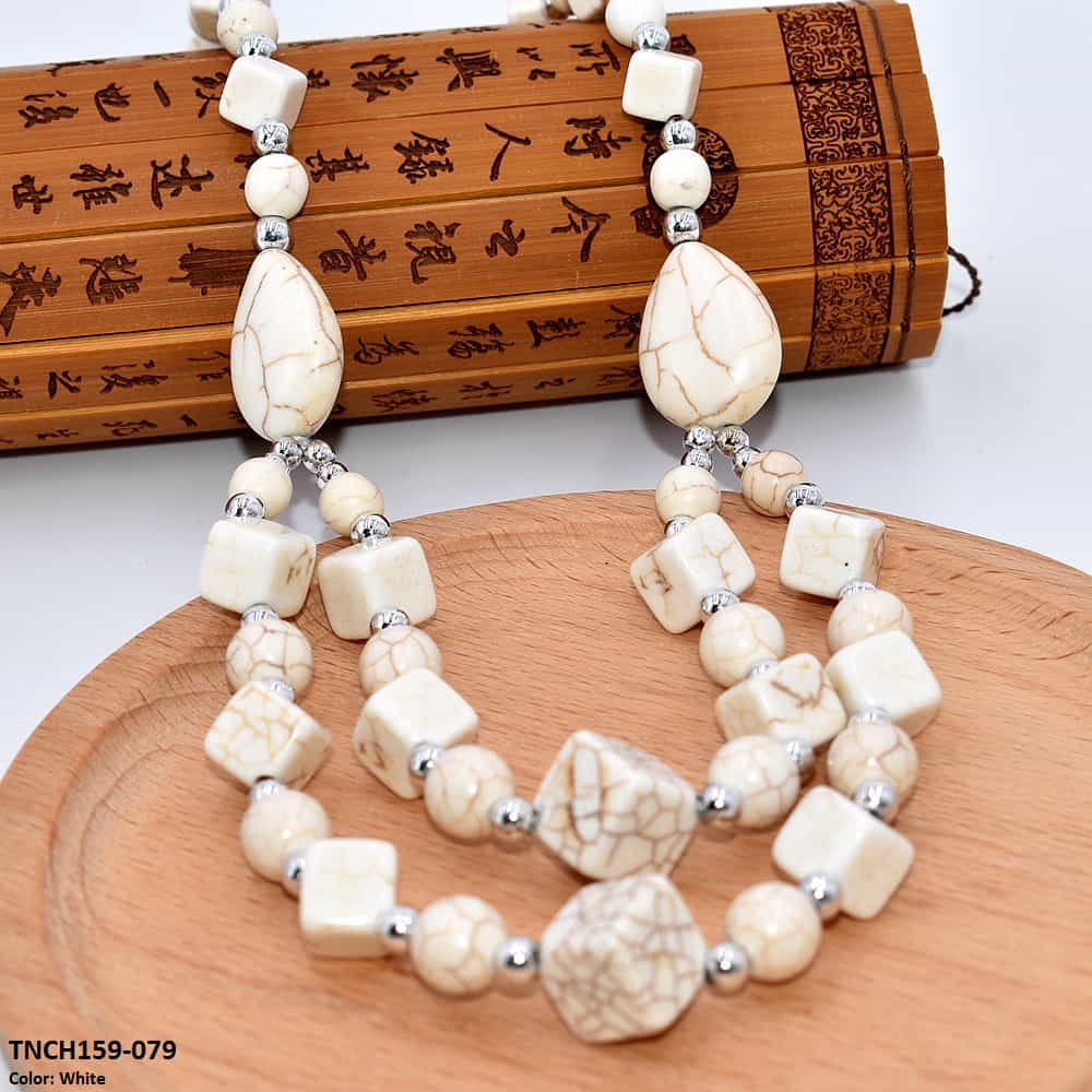 TNCH159 MHJ Layer Box Faroza Beads Necklace - TNCH