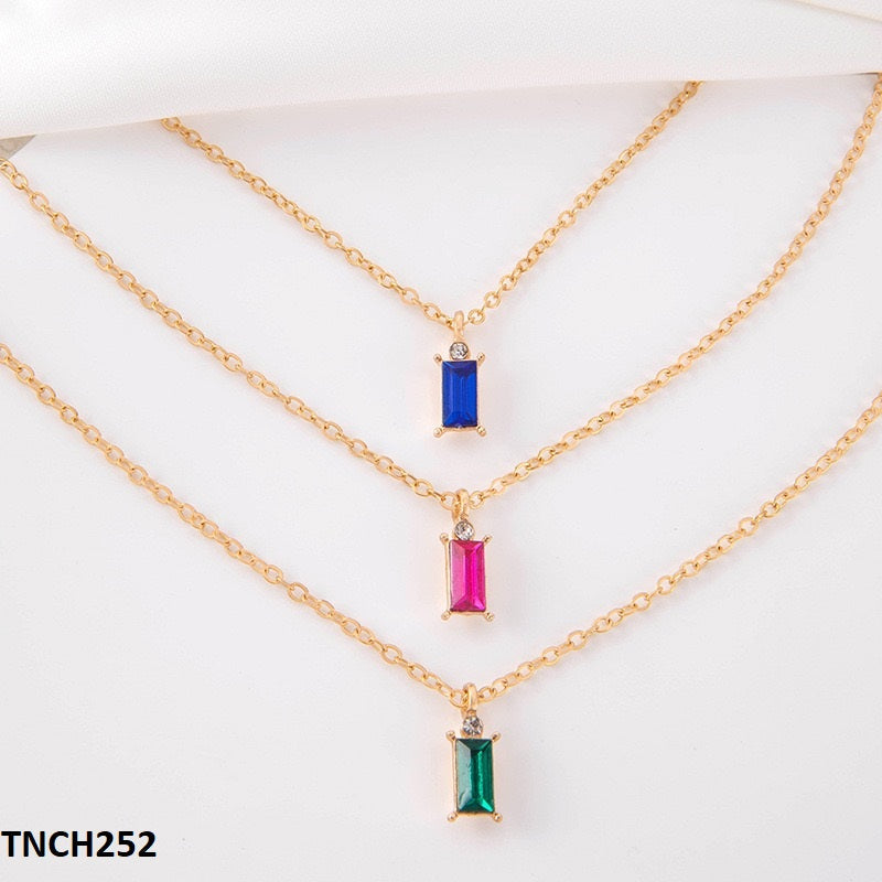 TNCH252 YYE Rectangle Step Necklace - TNCH