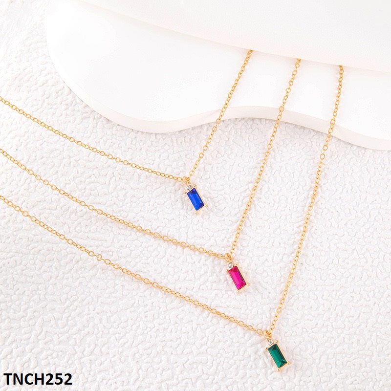 TNCH252 YYE Rectangle Step Necklace - TNCH