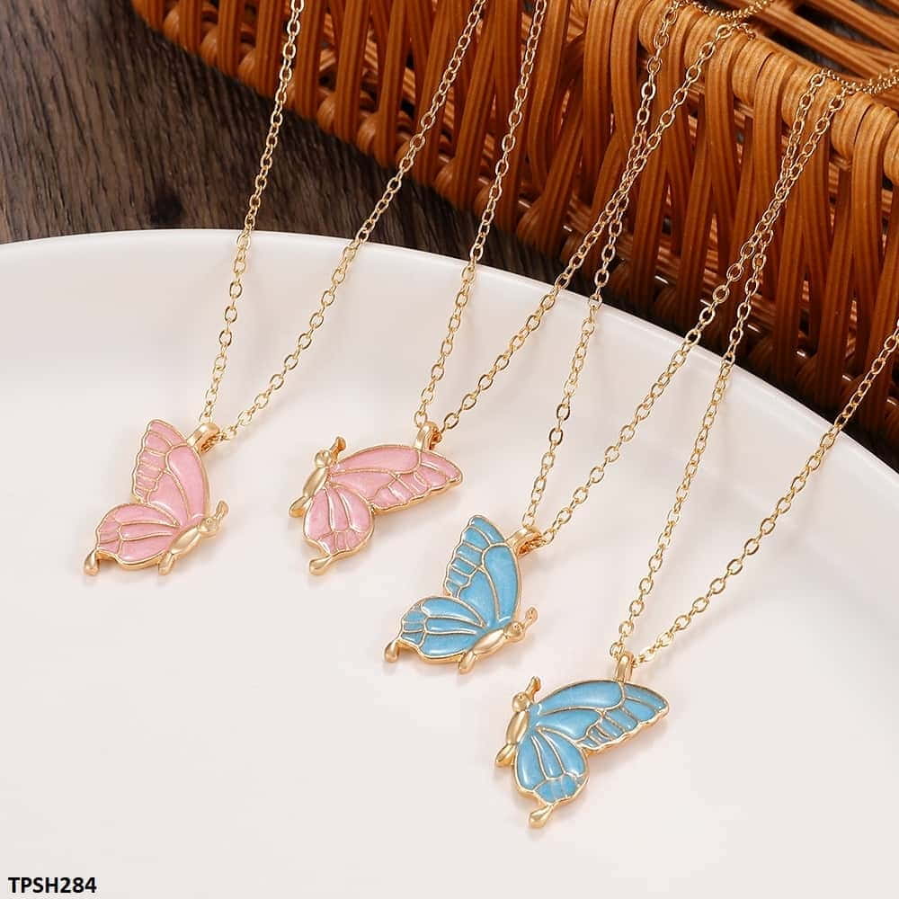 TPSH284 QWN Layer Painted Butterfly Pendant - CPSH