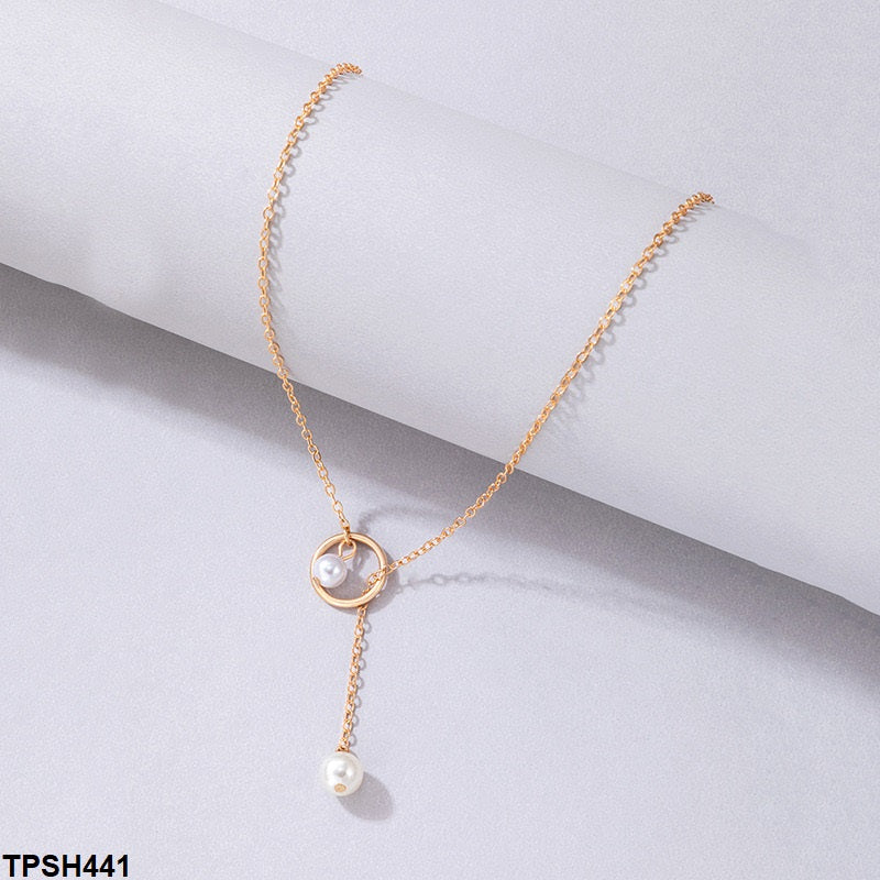 TPSH441 YYE Twin Pearl Pendent With Chain - CPSH