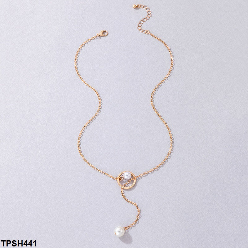 TPSH441 YYE Twin Pearl Pendent With Chain - CPSH