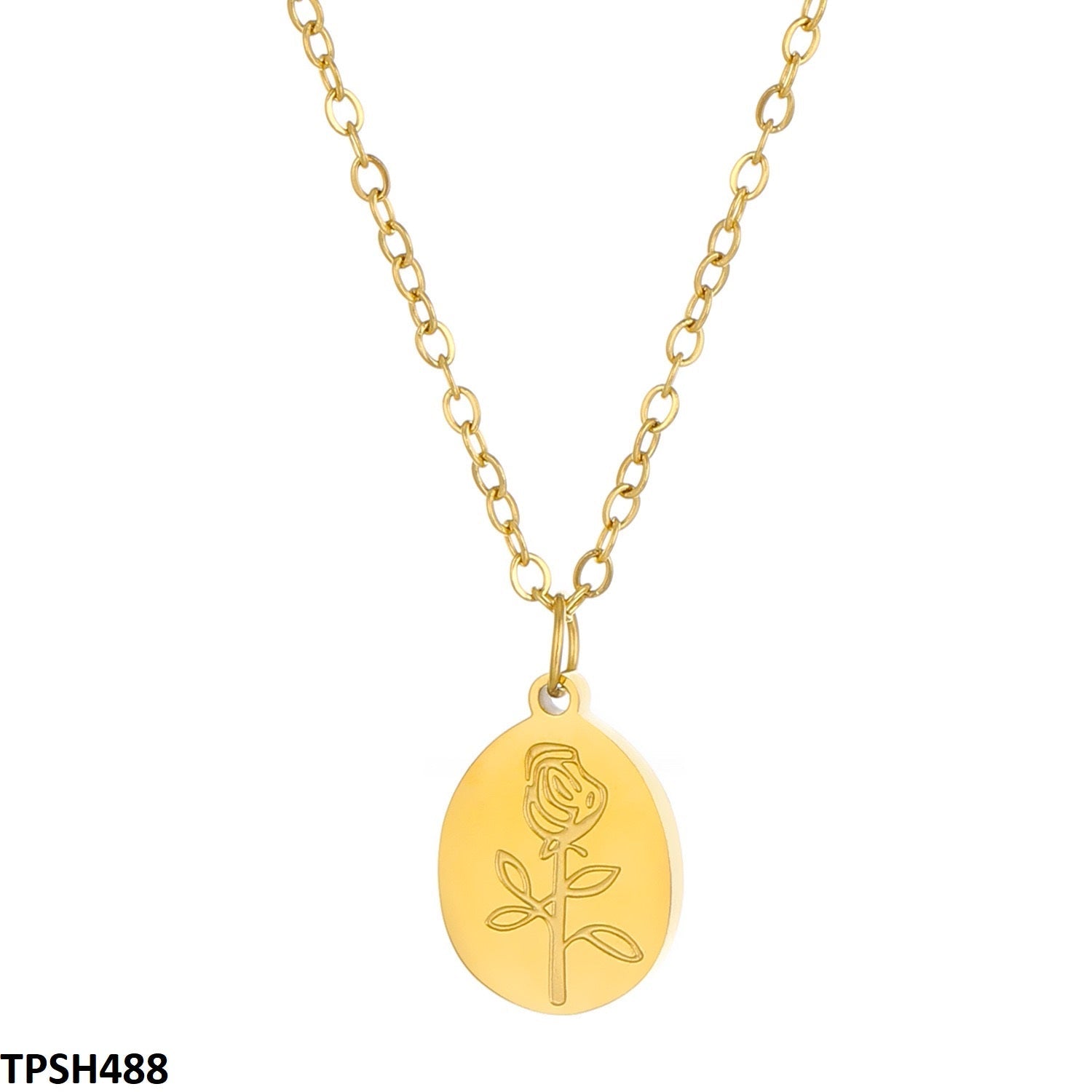 TPSH488 QWN Oval Flower Pendent - TPSH