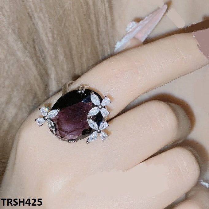 TRSH425 YJF Oval Flower Adjustable Ring - TRSH