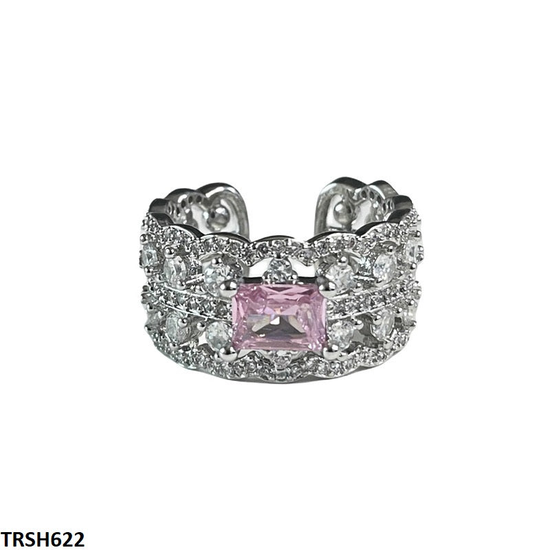 TRSH622 SJS Stylish Pink Stone Ring Adjustable - TRSH