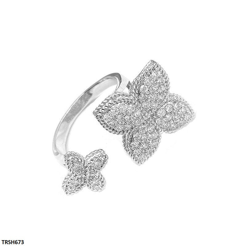 TRSH673 BJF Double Flower Ring Adjustable - TRSH