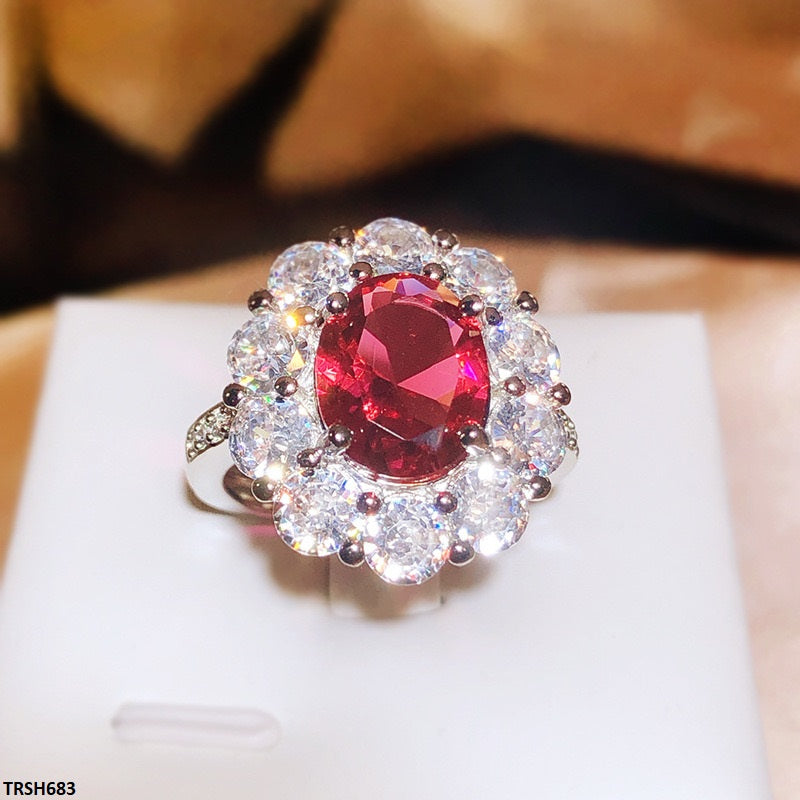 TRSH683 KYC Red Oval Stone Ring - TRSH