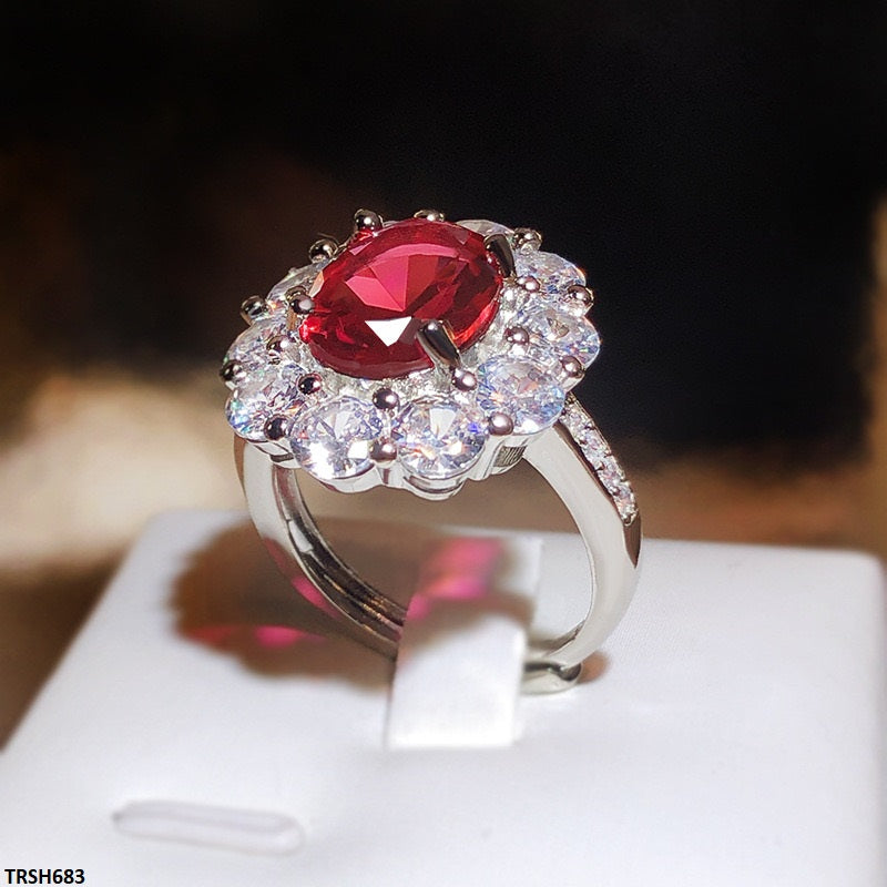 TRSH683 KYC Red Oval Stone Ring - TRSH