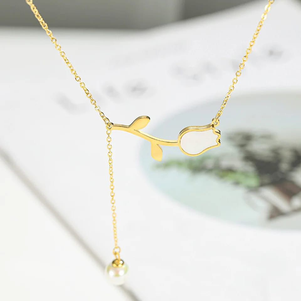 Stainless Steel Flower Necklace