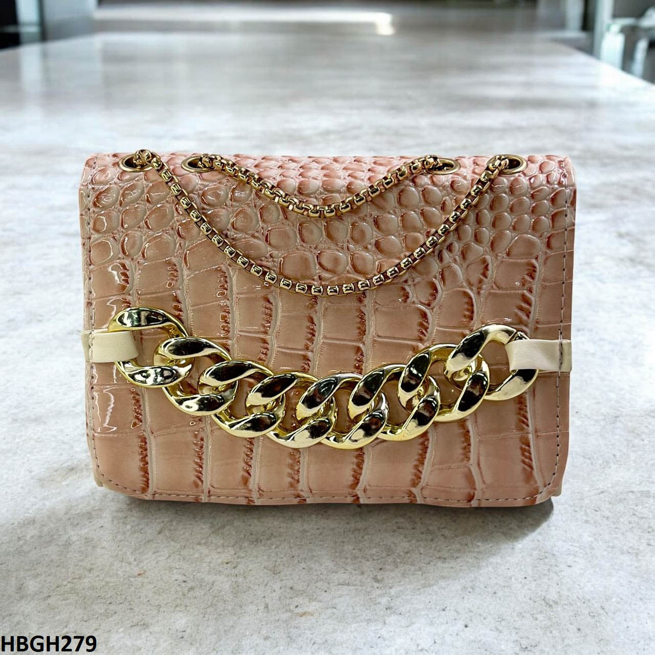 HBGH279 CYG Crocodile Pattern Linked Chain Bag- HBGH