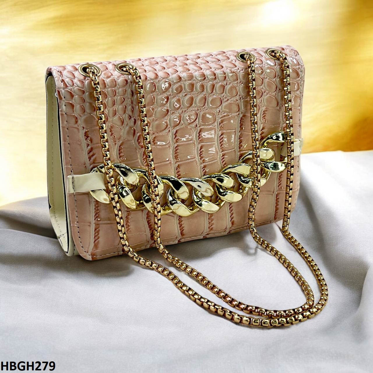 HBGH279 CYG Crocodile Pattern Linked Chain Bag- HBGH