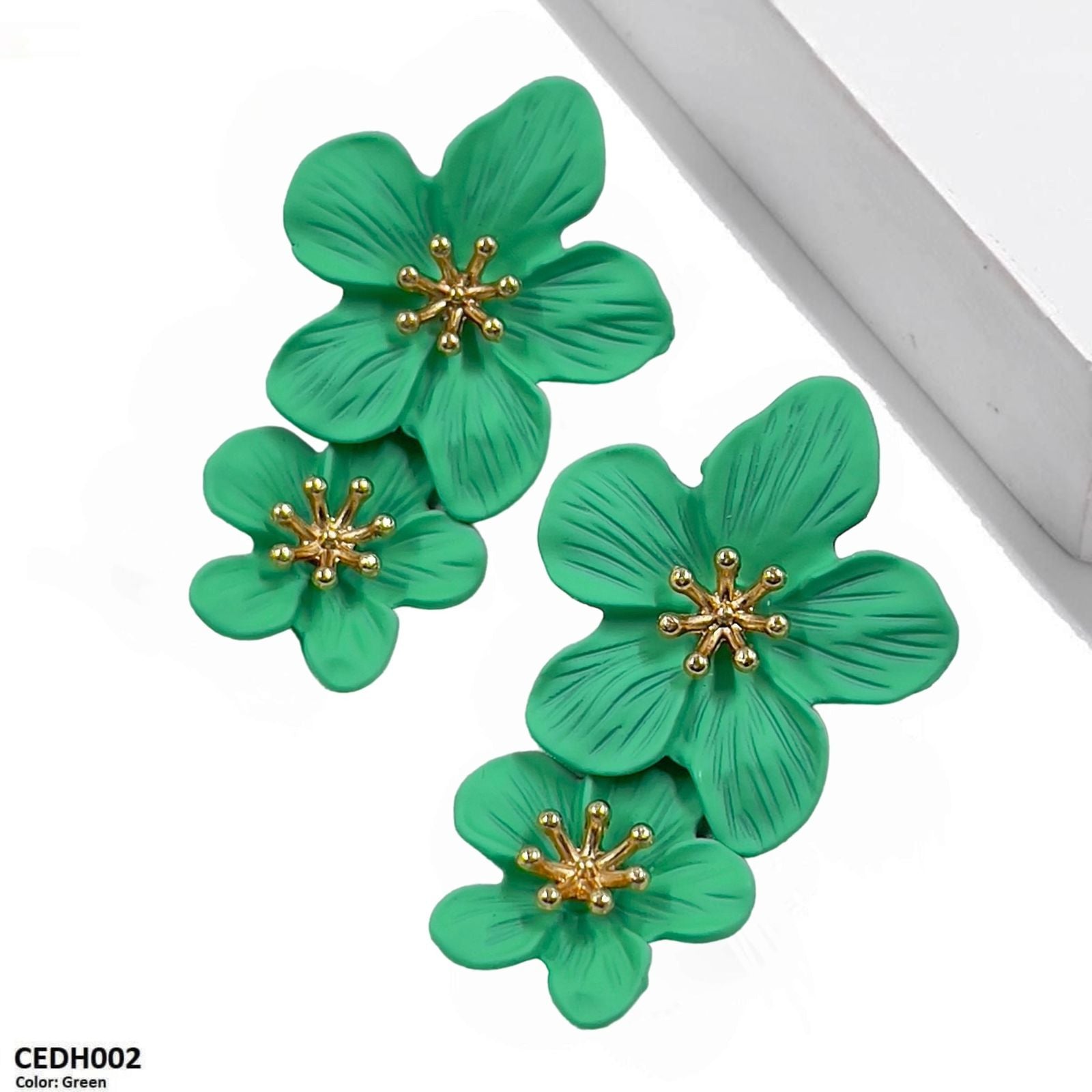 CEDH002 JMN Flower Drop Earrings - CEDH